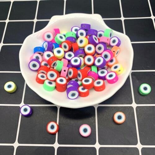 30pcs 10mm eye Face Beads Polymer Clay Spacer Loose Beads For Jewelry Making DIY Handmade Jewelry Crafts#08