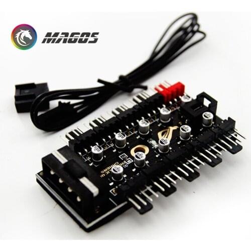 4Pin MB PWM Fan Hub, 1-10 Splitter CPUFAN Controller, SATA Or Molex 4Pin(IDE) Power Supply