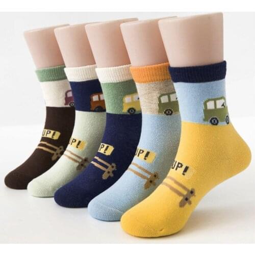 5Pairs/Lots ChildrenS Socks Car Traffic Lights Cotton Large Medium And Small Boys Socks Cotton Breathable ChildrenS Socks L802