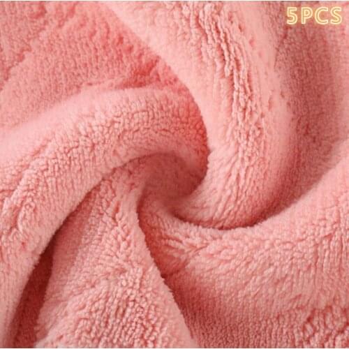 5 PCS fiber dish towel non-stick oil double rag bamboo charcoal degreasing dish cloth thickening scouring pad