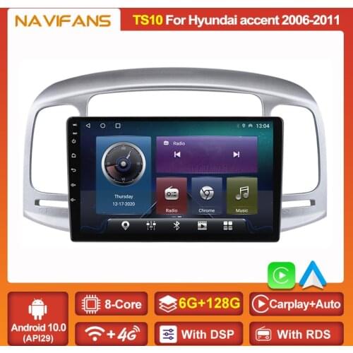 9inch Android 11 Car Radio Stereo For Hyundai Accent 2006 2007 2008-2011 Navigation Gps Multimedia Video WIFI BT5.0 Carplay+Auto
