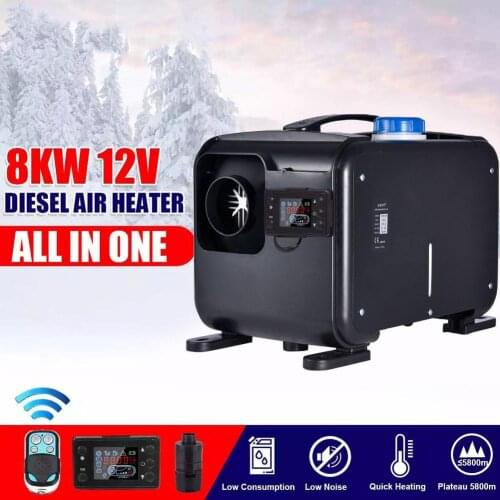 Car Heater 12V 8KW All In One Diesel Fuel Air Parking Heater With LCD Switch Silencer For Trucks/Motor-home/Boats/Camper Van