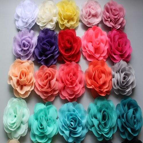 Free Shipping! 120pcs/lot kids Girls' Hair Accessories Chiffon Silk DIY Rosette Flowers WITHOUT Clips,Kids Boutique Hair Flowers