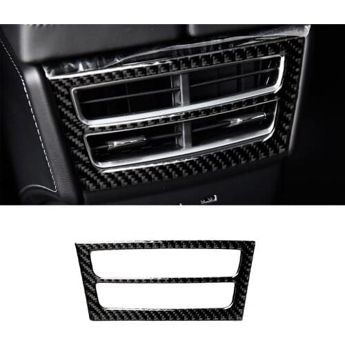 Rear Exhaust Air Vent Outlet Panel Decoration Cover Trim Sticker Decal for Tesla Model-X Car Interior Accessories Carbon Fiber