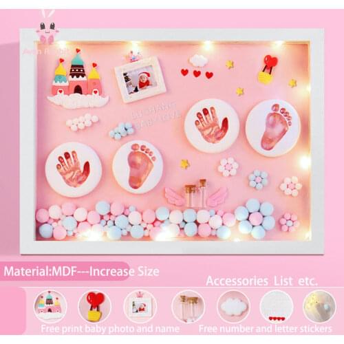 Baby Accessories Newborn Gift Set Baby Items Gift Clay Hand Foot Diy Baby Photo Frame Handprint Footprints Colored Clay Souvenir