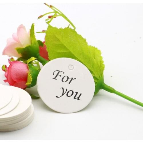 Present For You Printed labels Handmade Kraft/White paper tags 100pcs/lot 3.5cm for clothing handmade paper gift tag price lists