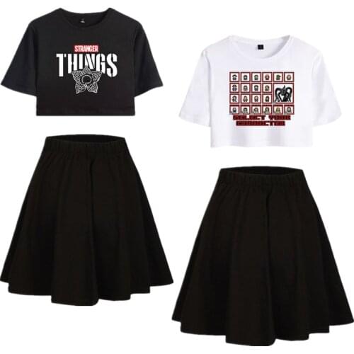 Stranger Things T Shirt Cosplay Running T-shirt Skirt Stranger Things Dustin Costume Eleven Stranger Things Dress Sport Suits