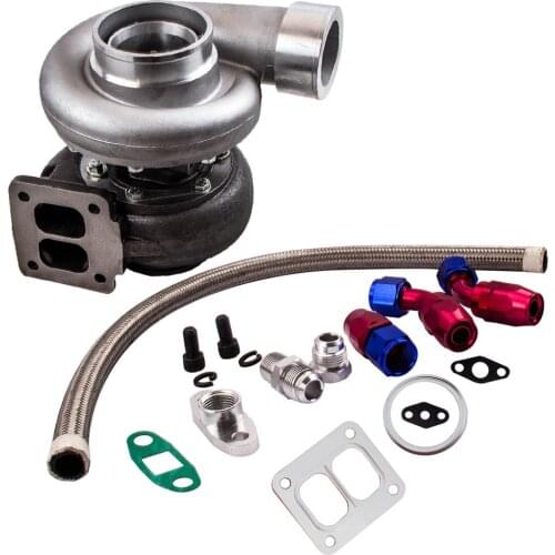GT45 T4 V-Band Turbocharger 1.05 A/R 98mm Huge 600+HPs + Oil Drain Return Line