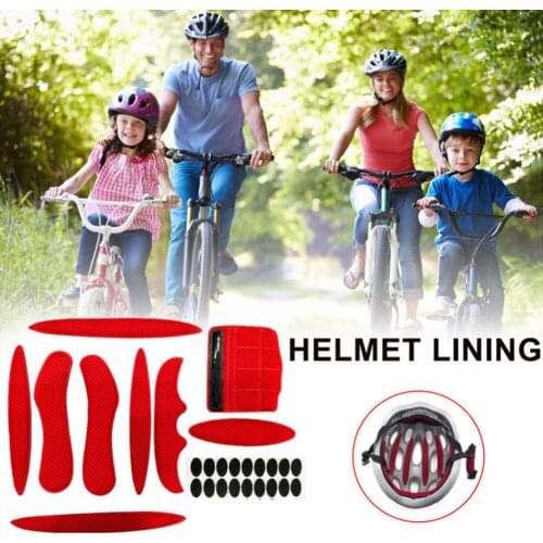 27/21Pcs Universal Helmet Inner Padding Foam Pads Kit Sealed Red Sponge For Outdoor Sport Cycling Motorcycle Bicycle Accessories