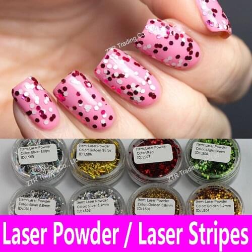 Laser Powder Glitter Powder Nail Art Decoration PVC Hexagon Shimmer Small Big Glitter UV Gel Acrylic Shining Craft Silver Golden