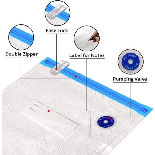 Reusable Vacuum Storage Bags Compress and Remove Air to Prevent Humidity in 3D Printer Filament