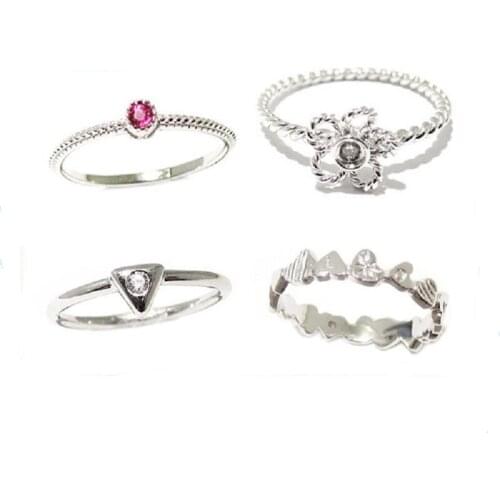 Beadsnice stacking rings silver mix midi rings sets 925 silver gemstone rings unique design first knuckle rings ID:26769