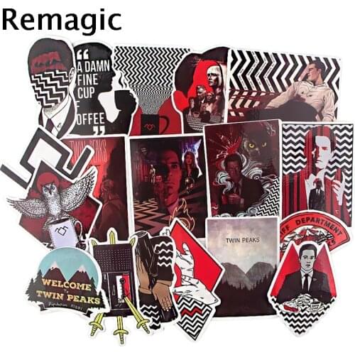 18pcs Twin Peaks Cartoon scrapbooking Stickers packs Waterproof Skateboard Suitcase Guitar Graffiti decals pasters Kid Toy