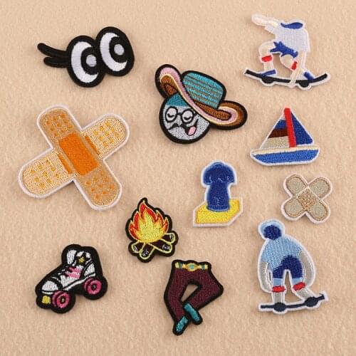 50pcs/Lot Embroidery Patches Letters Clothing Decoration Accessories Weird Stuff Diy Iron Heat Transfer Applique Punk Clothes