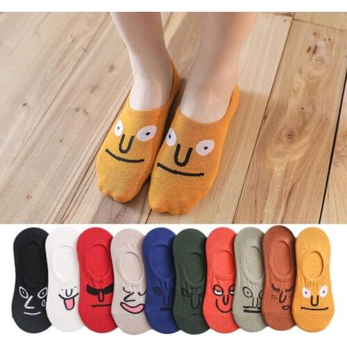 10 Pairs Summer Low Cut Women Foot Cover Short Boat Ankle Socks Funny Cartoons Kawaii Girl Style Korea Streetwear Cute Chausette