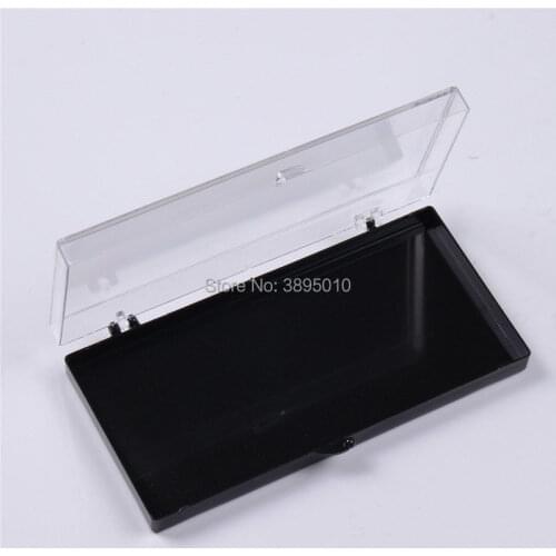 Plastic Square Empty Fake Eyelashes Storage Box,Black n Clear False Eyelashes Packing Case F617