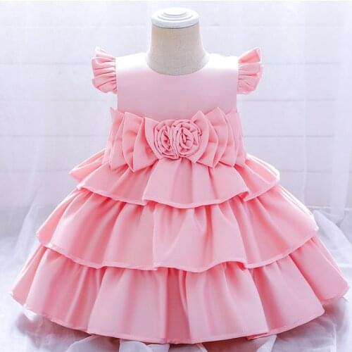 Toddler Girl Dresses Princess Dress Flying Sleeve Floral Bow Birthday Party Dress for Baby Girls Clothing Performance Prom Dress