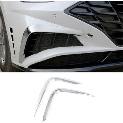 Car Front Bumper Fog Lamp Eyebrows and Front Bumper Wind Knife Decorative Bright Strip for Hyundai Sonata 2020