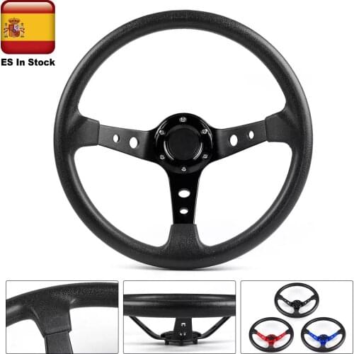 14inch 350mm Racing PU Leather Steering Wheel Aluminum Alloy Deep Corn Dish Sport Drifting Steering Wheels Universal