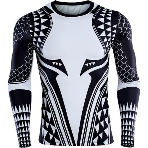 S-4XL Compression Shirt Man 3D Printed T shirts Men Newest Comics Cosplay Costume Fitness Cloth Long Sleeve Tops For Male