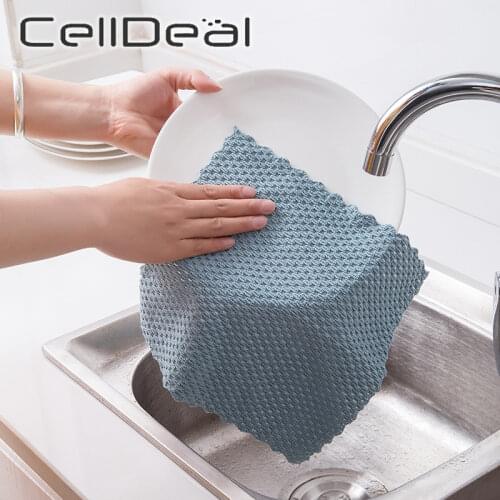 Anti-grease Wiping Rags Kitchen Efficient Super Absorbent Microfiber Cleaning Cloth Home Washing Dish Kitchen Cleaning Towel