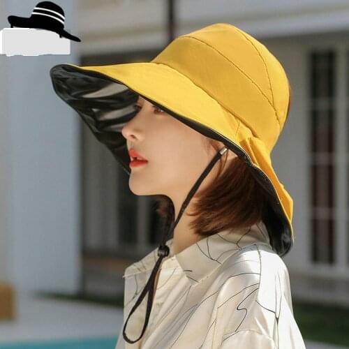 Summer Hats For Women 2021 New Spring Summer Wide Brim Without Top Sun Hats Bowknot cap Ponytail Hat