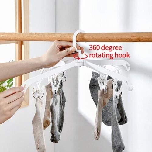Foldable Clothes Hanger Drying Rack Detachable Socks Clothespin Underwear Organizer Clothes Pin Household Closet Organizer