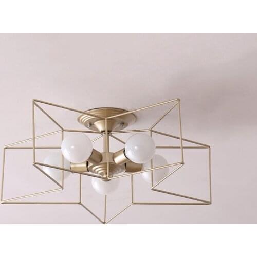 Modern Ceiling Light Gold Pentagram LED Iron Ceiling Lamp Bedroom Living Room Hallway Corridor Lamp Metal Ceiling Lamp shade