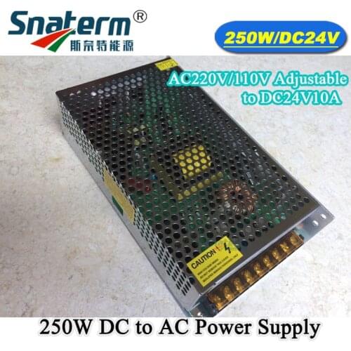 24V 10A 250W LED Driver Power Supply Switching Strip Lighting For Transformers Aluminum AC 220V/110V to DC24V 250W/DC24V/10A