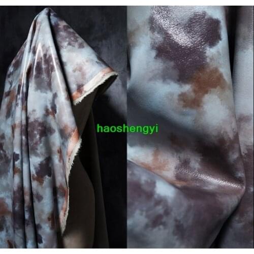 Printed PU leather handmade diy fabric, shiny leather special creative designer fabric / half price