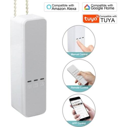 Tuya WiFi Smart Home Roller Blind Driver Blinds Rope Pull Curtain Automation Controller Works With Alexa Google Assistant