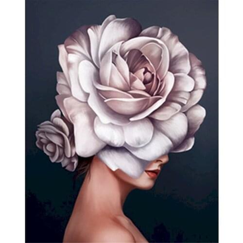 Flower And Women Printed 11CT Cross Stitch DIY Embroidery Patterns DMC Threads Painting Needlework Knitting Handicraft Gift