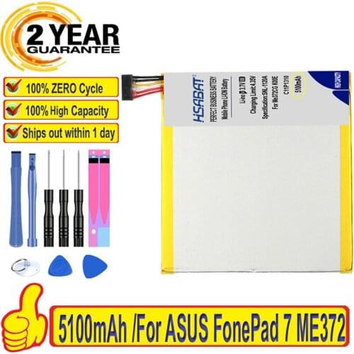 100% Original HSABAT 5100mAh C11P1310 Battery for ASUS FonePad 7 ME372 ME372CG K00E Tablet PC Batteires