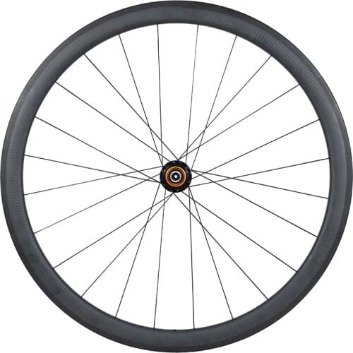 640g 700c 38mm tubular carbon rear wheel 23mm wide 6 pawl 10s 11s hub aero spoke AL7075 alloy hidden nipple anti bite guard