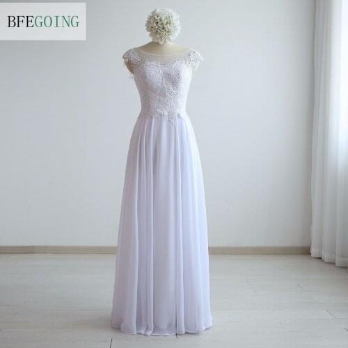 White Lace Chiffon Sleeveless Floor-Length A-Line Mother Of The Bride Dresses Custom Made