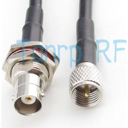 Free Shipping! RF 50cm RG58 extension cable 20inch Pigtail coaxial jumper cable BNC female nut bulkhead to MINI UHF male