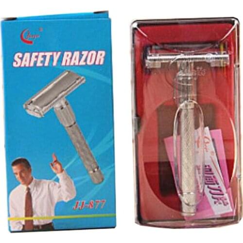 Low Price JJ-877 Unisex Classic Manual Double-Edged Razor Body Hair Removal Blade Beard Trimmer Shaver with Travel Case