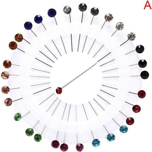 Dressmaking Brooches 30Pcs/Set Hijab Pins Craft Colorful Crystal Snag Jewelry