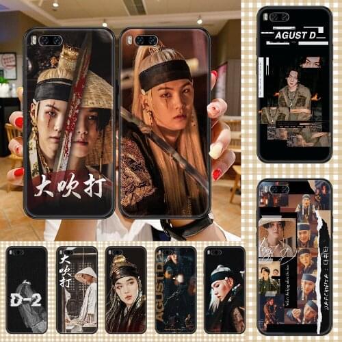 Agust D suga king Phone case For Xiaomi Mi Max Note 3 A2 A3 8 9 9T 10 Lite Pro Ultra black soft coque painting prime art bumper
