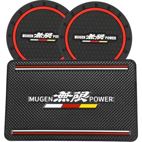 Black Car Dashboard Sticky Pad Non-slip Anti-Slip Cell Phone Mat Holder for Honda Mugen Power