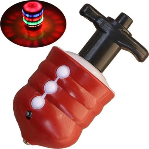 Childrens Wooden Colorful Flash Spinning Top With LED Light Laser Music Gyroscope Luminous Music Gyro For Baby Kids Funny Gift