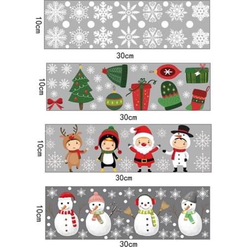 Electrostatic Stickers New Year Christmas Combination Childrens Room Kindergarten Window Glass Decoration Wall Stickers