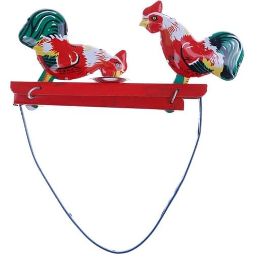 1PCS Chicken Eat Rice Antique Tin Wind Up Toys Metal Craft Robot /Car/Train Collection Photography Props Xmas Gift Party Decor