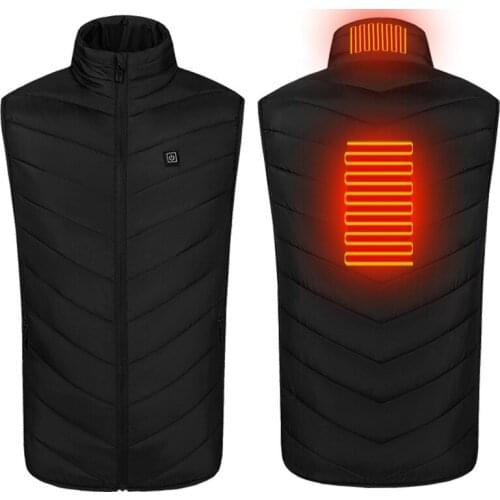 USB Electric Heated Vest Men Stand Collar Smart Heating Waistcoat Men’s Jacket Thermal Warm Keeping Vest Winter Heated Jacket