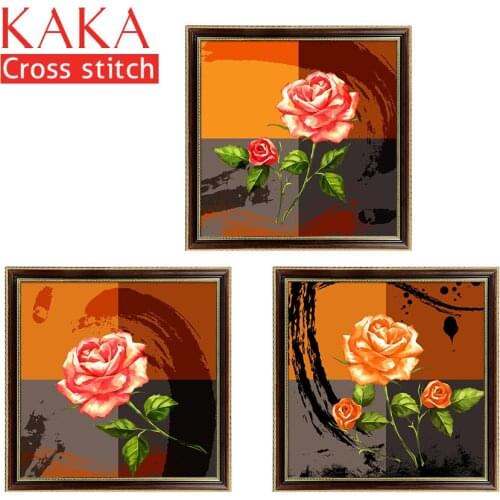 Cross stitch kits,Embroidery needlework sets with printed pattern,11CT-canvas for Home Decor Painting,Flowers Full NCKF133