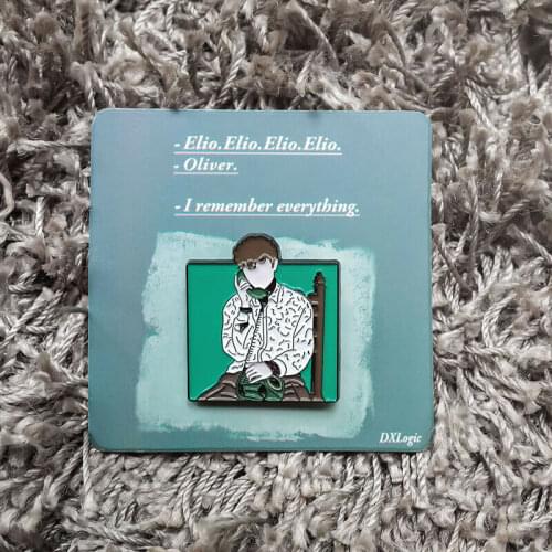 Limited New Andre Aciman Call Me by Your Name Timothee CMBYN Badge Brooch Brass Cosplay Props Gifts