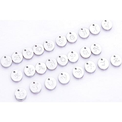 5pcs/lot Stainless Steel Capital ABC Letter Alphabet Charms Pendant For Women Necklaces Bracelet Jewelry Making Wholesale