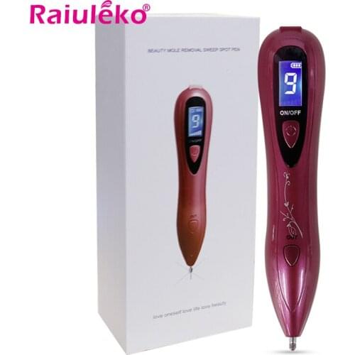 Profesional LCD Plasma Pen LED Lighting Laser 9 level Skin Tag Removal Device For Wart Freckle Dark Spot Mole Tattoo Remover