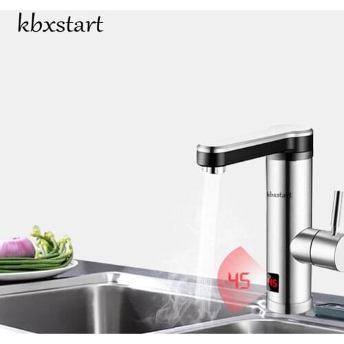 Kbxstart Tankless Water Heater 220V Stainless Steel Kitchen Banheiro Electric Tap Bathroom Water Faucet Fast Heating Torneira