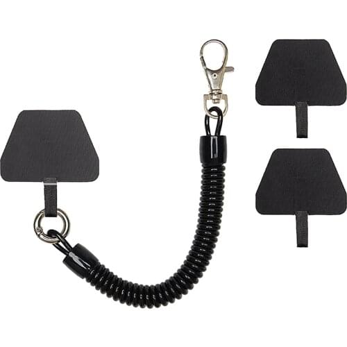 Phone Spring Tether with Patch Universal Stretchy Lanyard Non-Adhesive & Changeable for Phones Full Coverage Case NK-Shopping